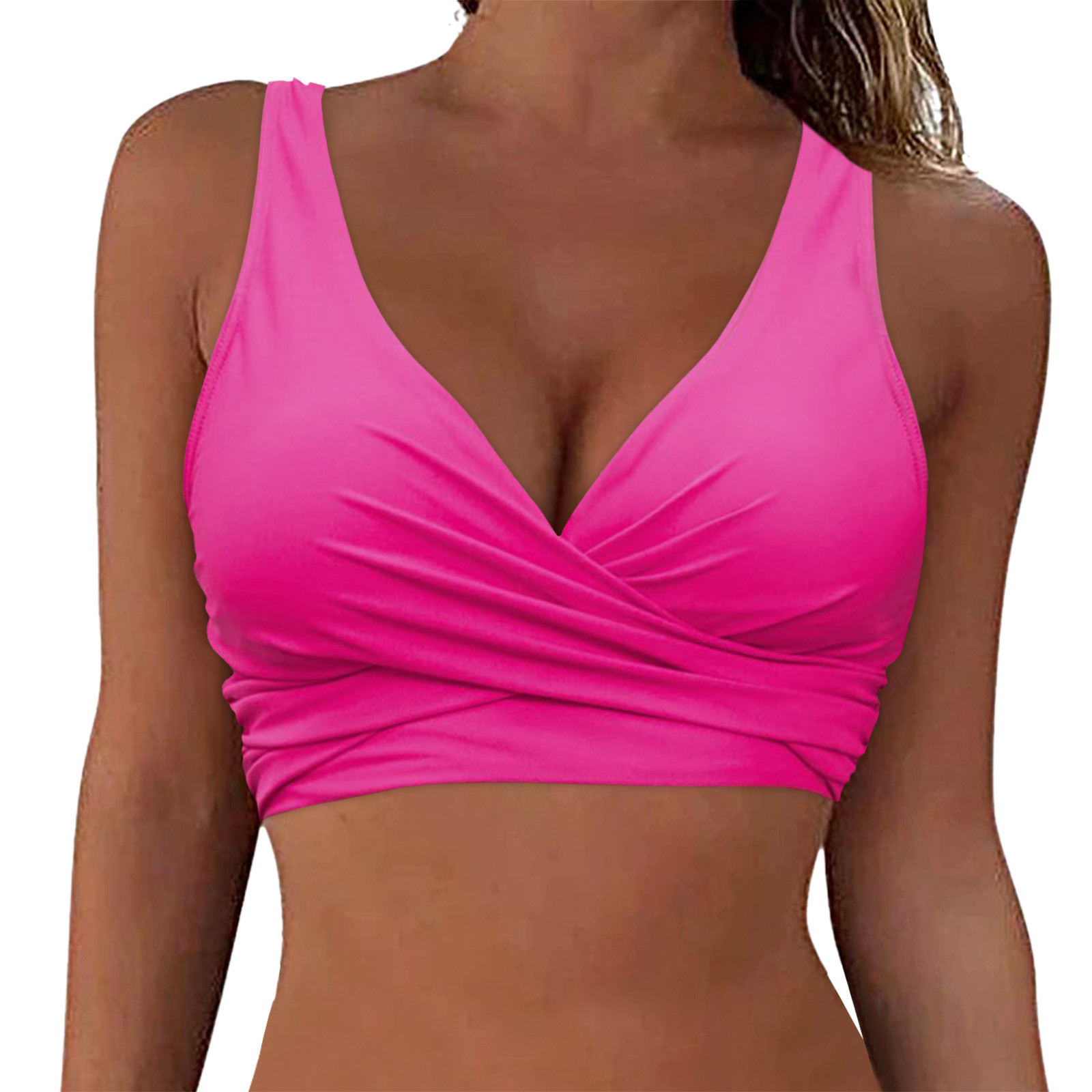 Mujeres Trajes de baño con cordones Prendas para el torso Con aros Cobertura completa Bikini Top Push Up Natación - Imagen 29 de 36