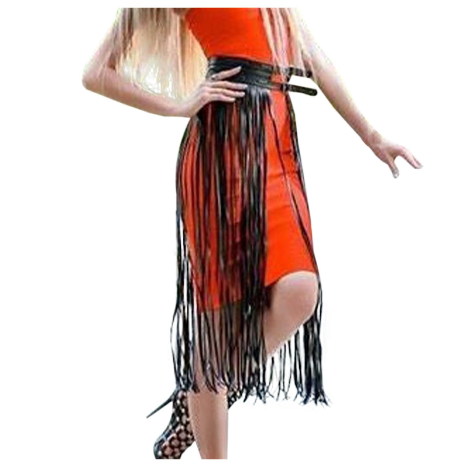 Women's Halloween Carnival Faux Leather Studded Striped Skirt | Chic Party Wear - Picture 23 of 29