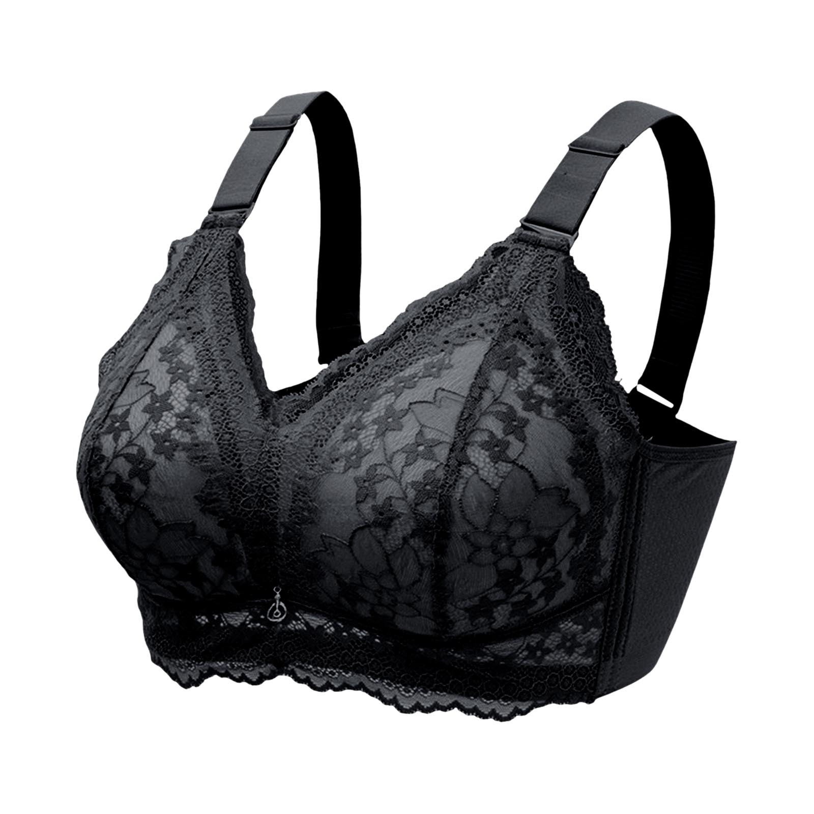 Women's New Pattern Ribless Large Strap Jacquard Four Breasted Comfort Bra - Picture 19 of 27