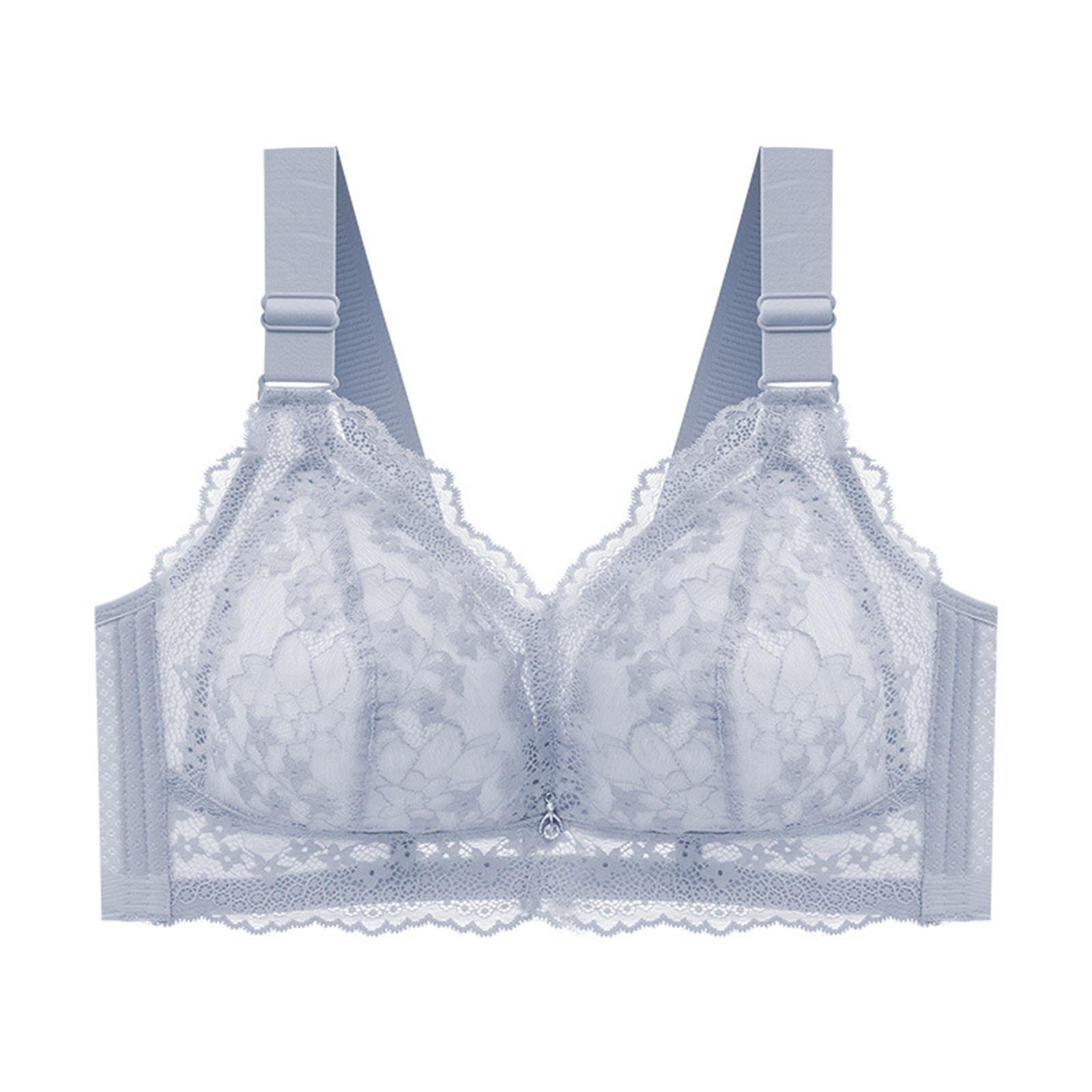 Women's New Pattern Ribless Large Strap Jacquard Four Breasted Comfort Bra - Picture 23 of 27