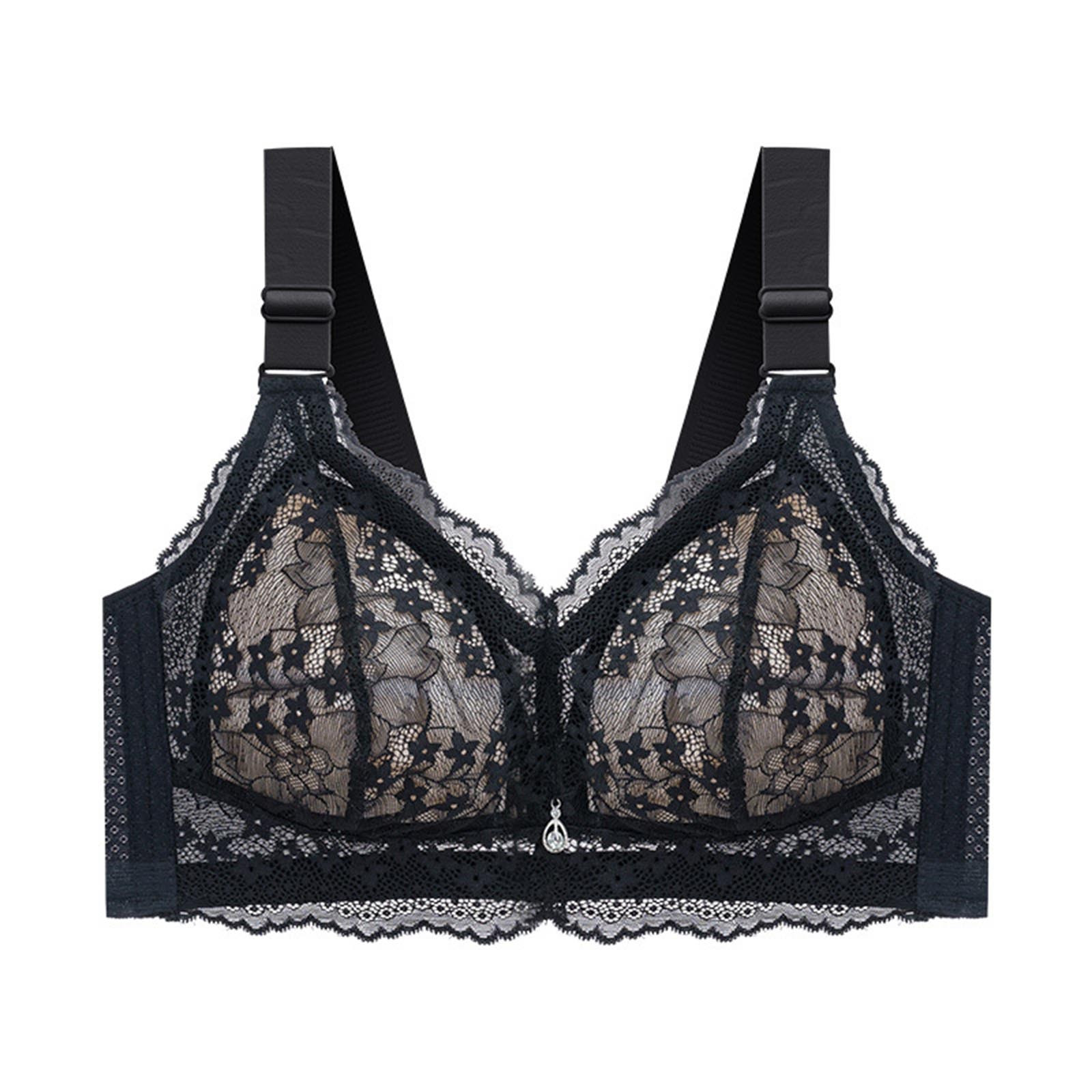 Women's New Pattern Ribless Large Strap Jacquard Four Breasted Comfort Bra - Picture 20 of 27