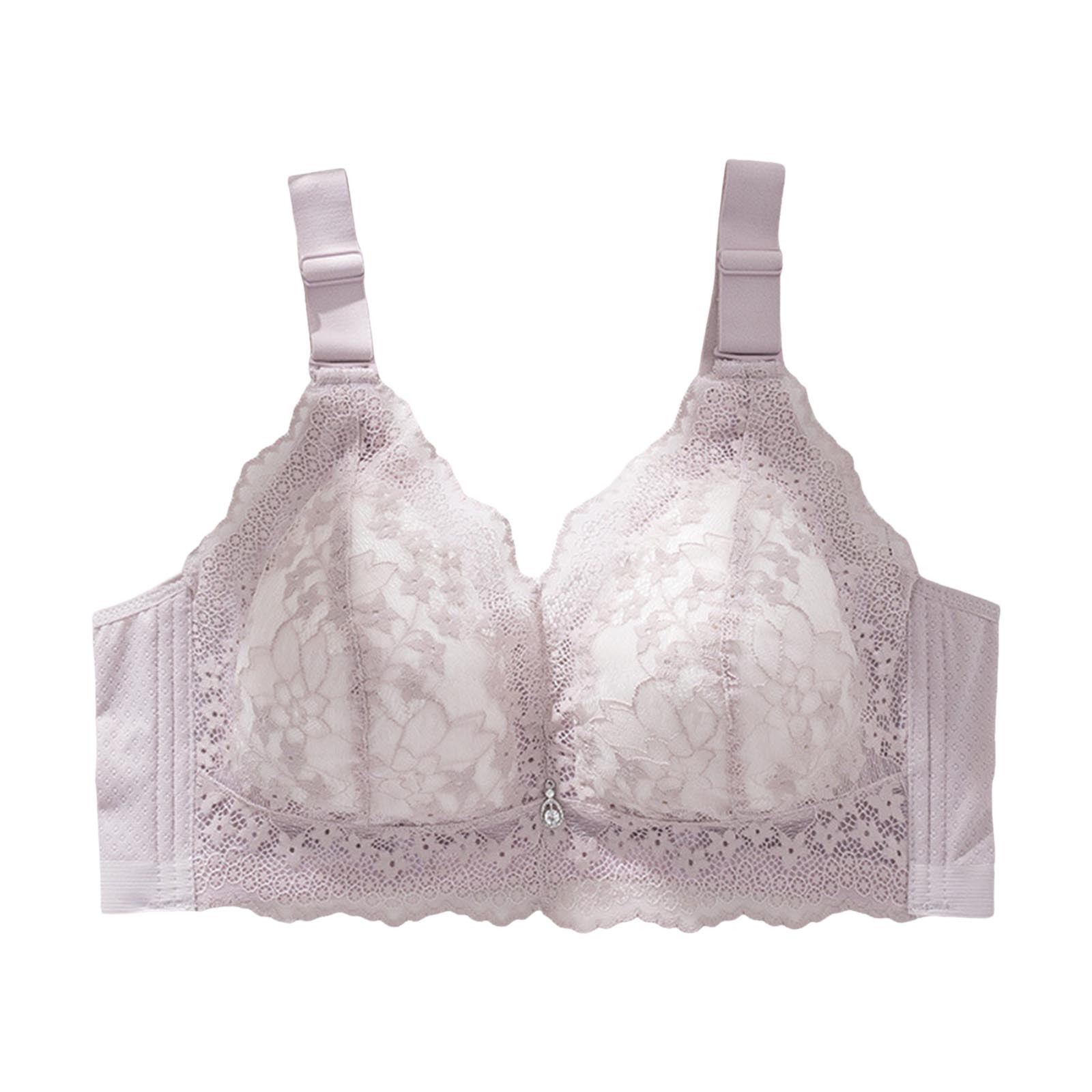 Women's New Pattern Ribless Large Strap Jacquard Four Breasted Comfort Bra - Picture 26 of 27