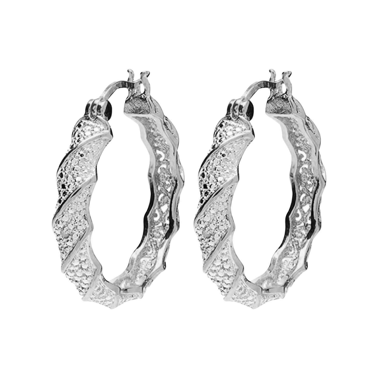 Hoop Earrings Women's Hoop Earrings Jewelry Birthday Lightweight Metal - Picture 21 of 22