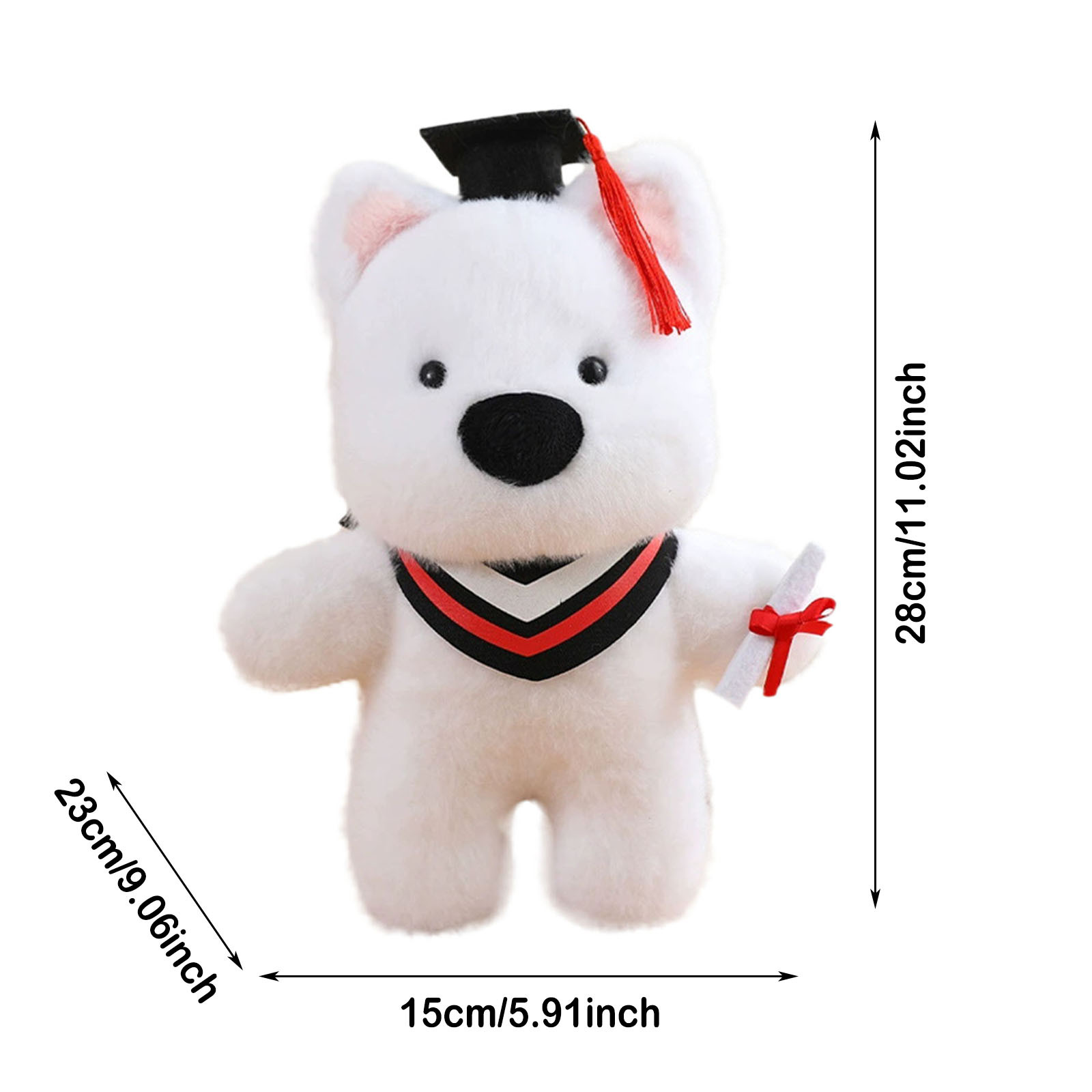 Graduation Season Doll Cartoon Doctor Puppy Toy Wearing Doctor Hat Graduation - Imagen 28 de 28