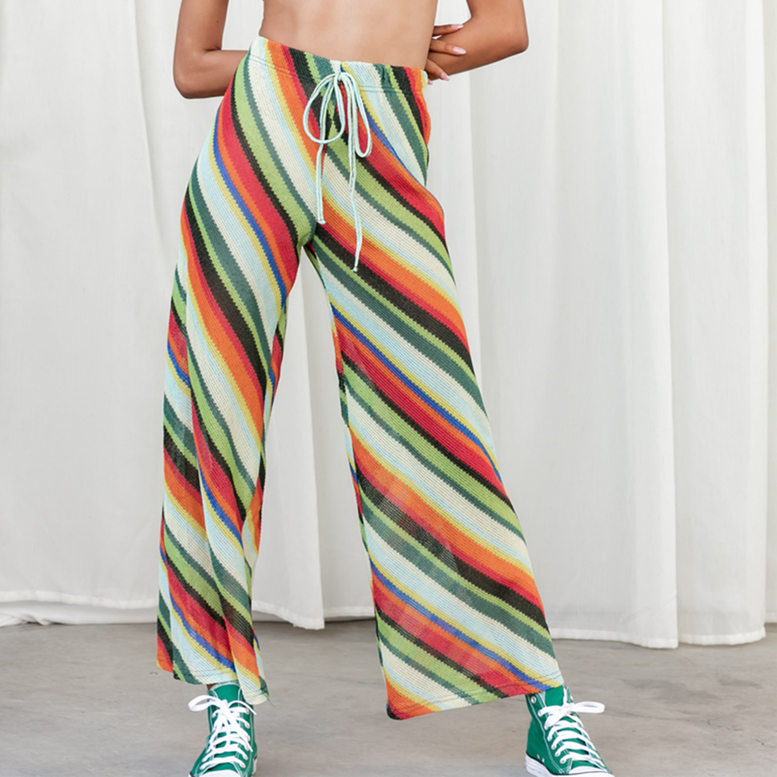striped colourful trousers