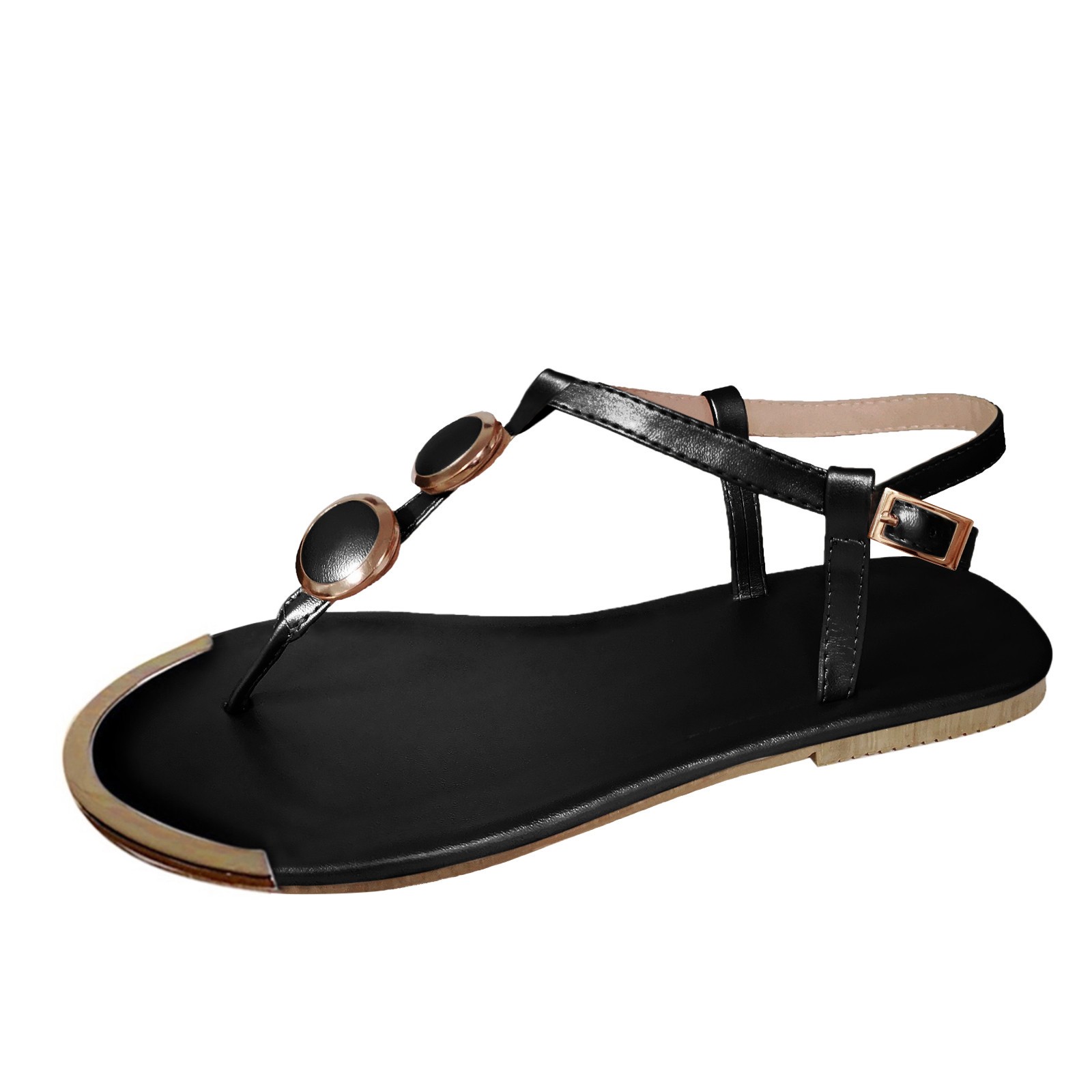 Sandals Shoes Open Casual Flats Summer Toe Flops Buckle Flip Womens Roman Strap - Picture 26 of 33