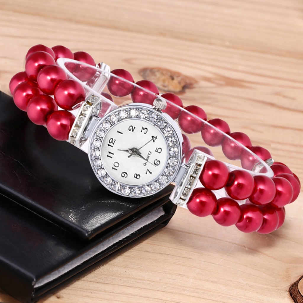 Watch Watch Quartz Women Wrist Pearl Strap String Casual Fashion Women's Watch - Picture 24 of 28