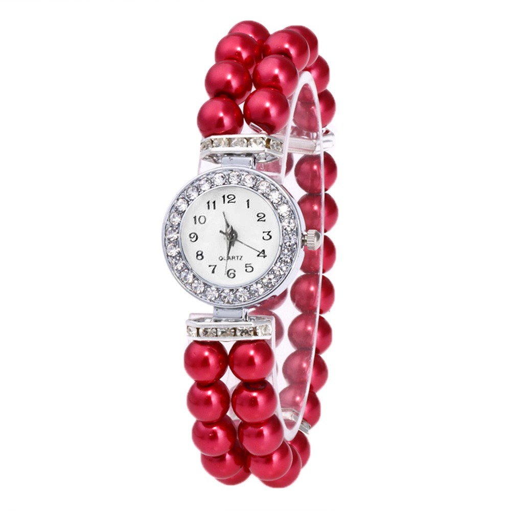 Watch Watch Quartz Women Wrist Pearl Strap String Casual Fashion Women's Watch - Picture 25 of 28