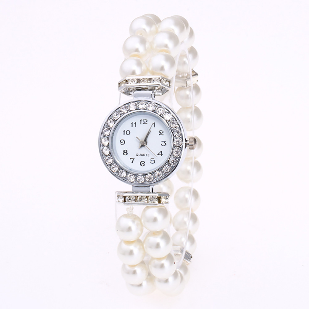Watch Watch Quartz Women Wrist Pearl Strap String Casual Fashion Women's Watch - Picture 28 of 28