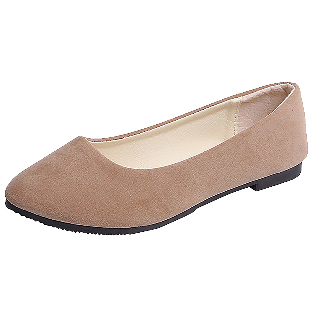 ¡Zapatos individuales informales cómodos planos lisos talla grande sin cordones para mujeres niñas - Imagen 14 de 23
