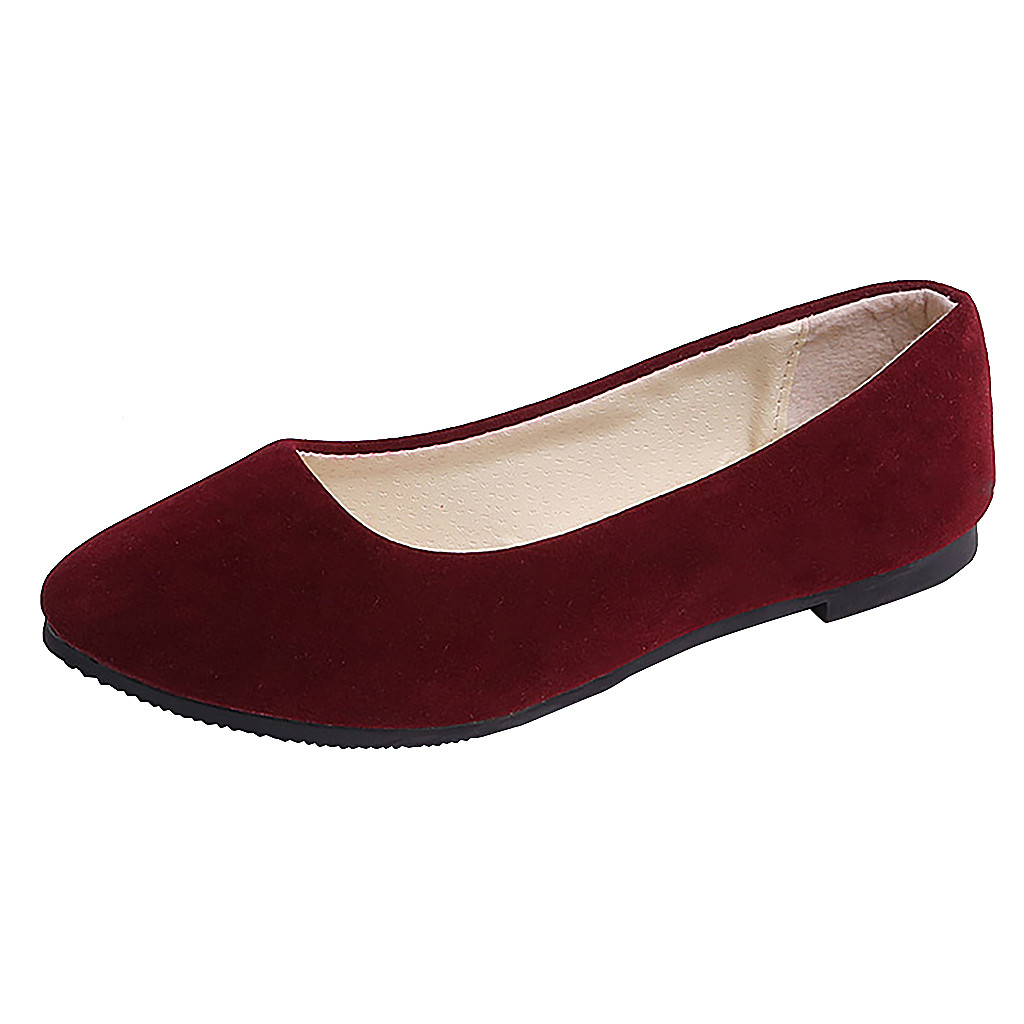 ¡Zapatos individuales informales cómodos planos lisos talla grande sin cordones para mujeres niñas - Imagen 21 de 23