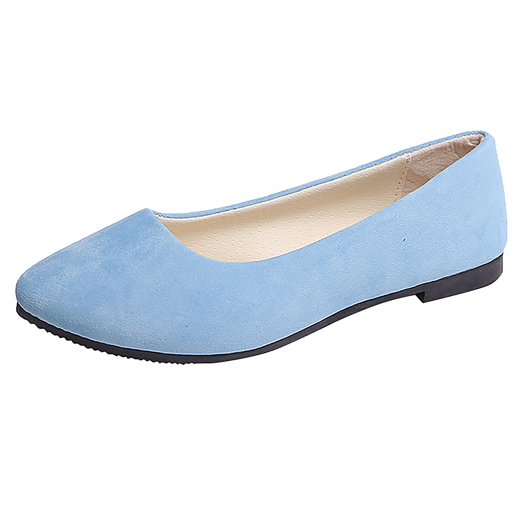 ¡Zapatos individuales informales cómodos planos lisos talla grande sin cordones para mujeres niñas - Imagen 16 de 23