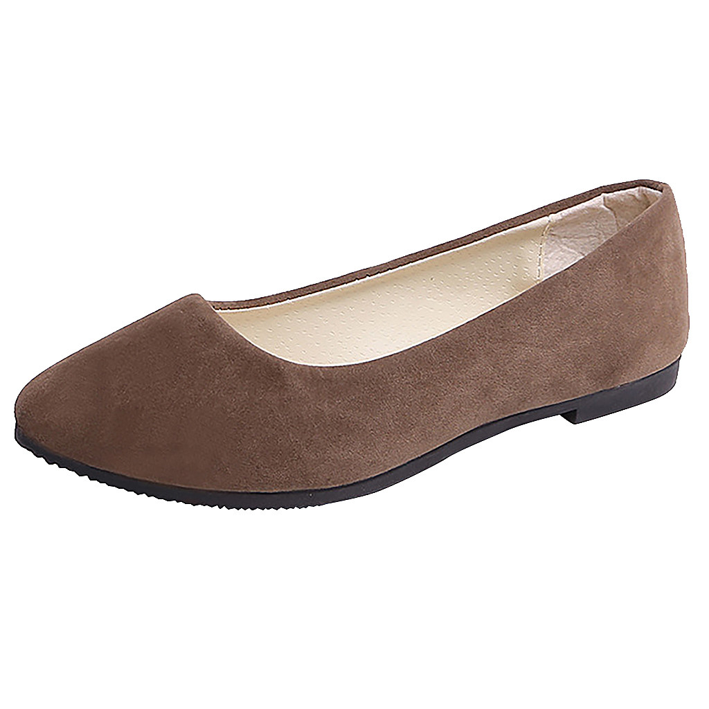 ¡Zapatos individuales informales cómodos planos lisos talla grande sin cordones para mujeres niñas - Imagen 8 de 23