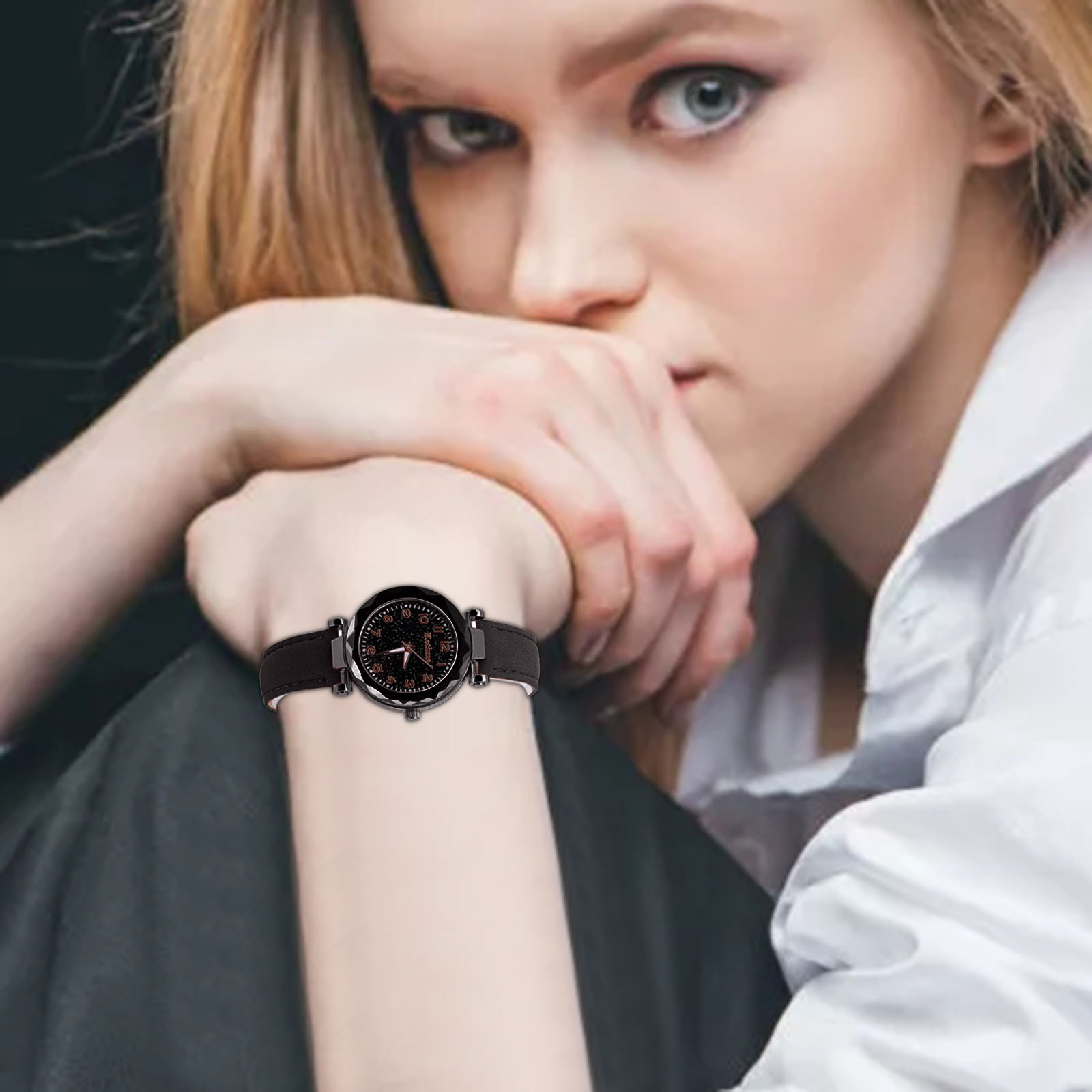 Quartz Watch Ladies Watch Digital Starry Sky Luminous Belt Watch Women's Watch - Picture 27 of 54