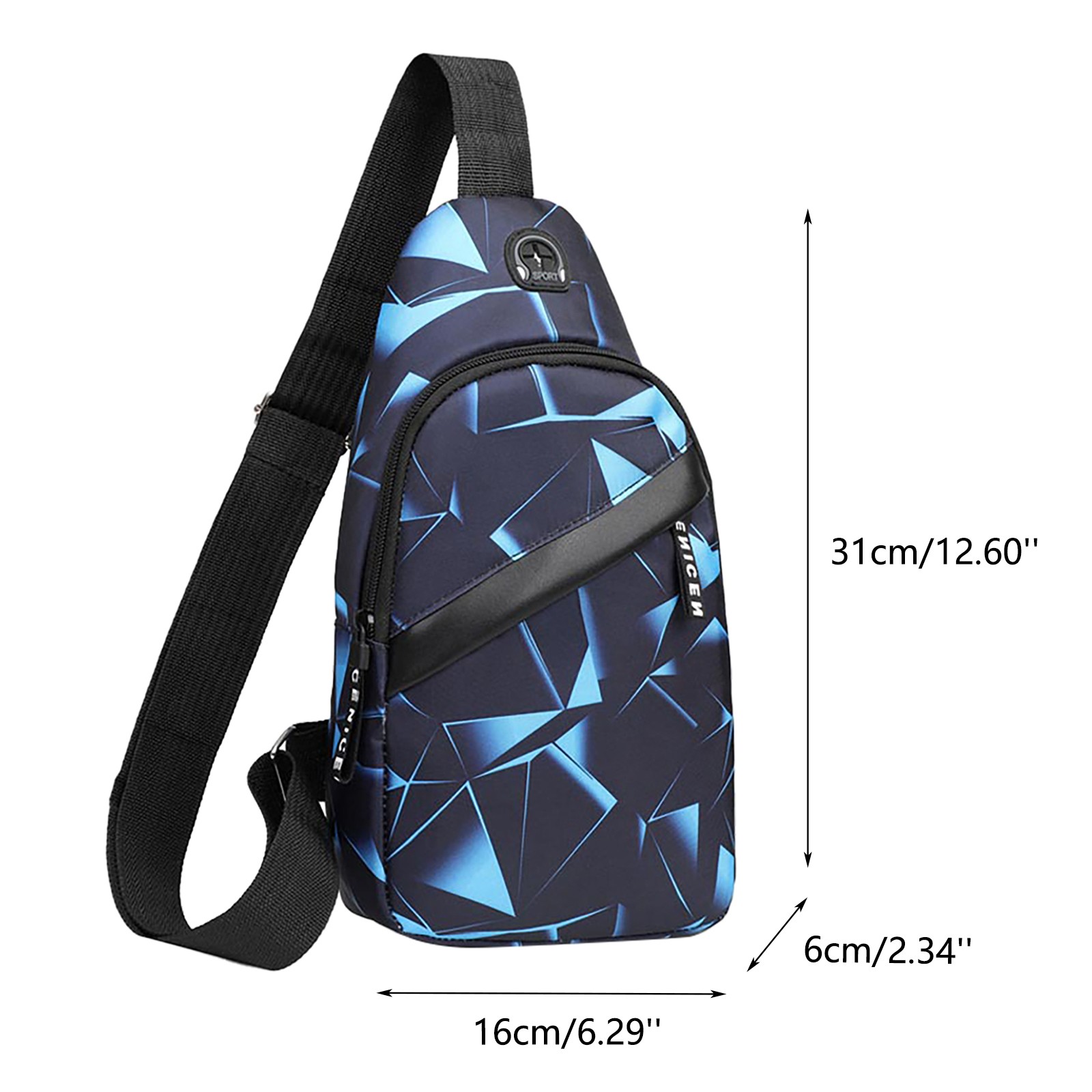 2022 Korean Version Chest Bag Men's Fashion Lunch Bag with Shoulder Strap
