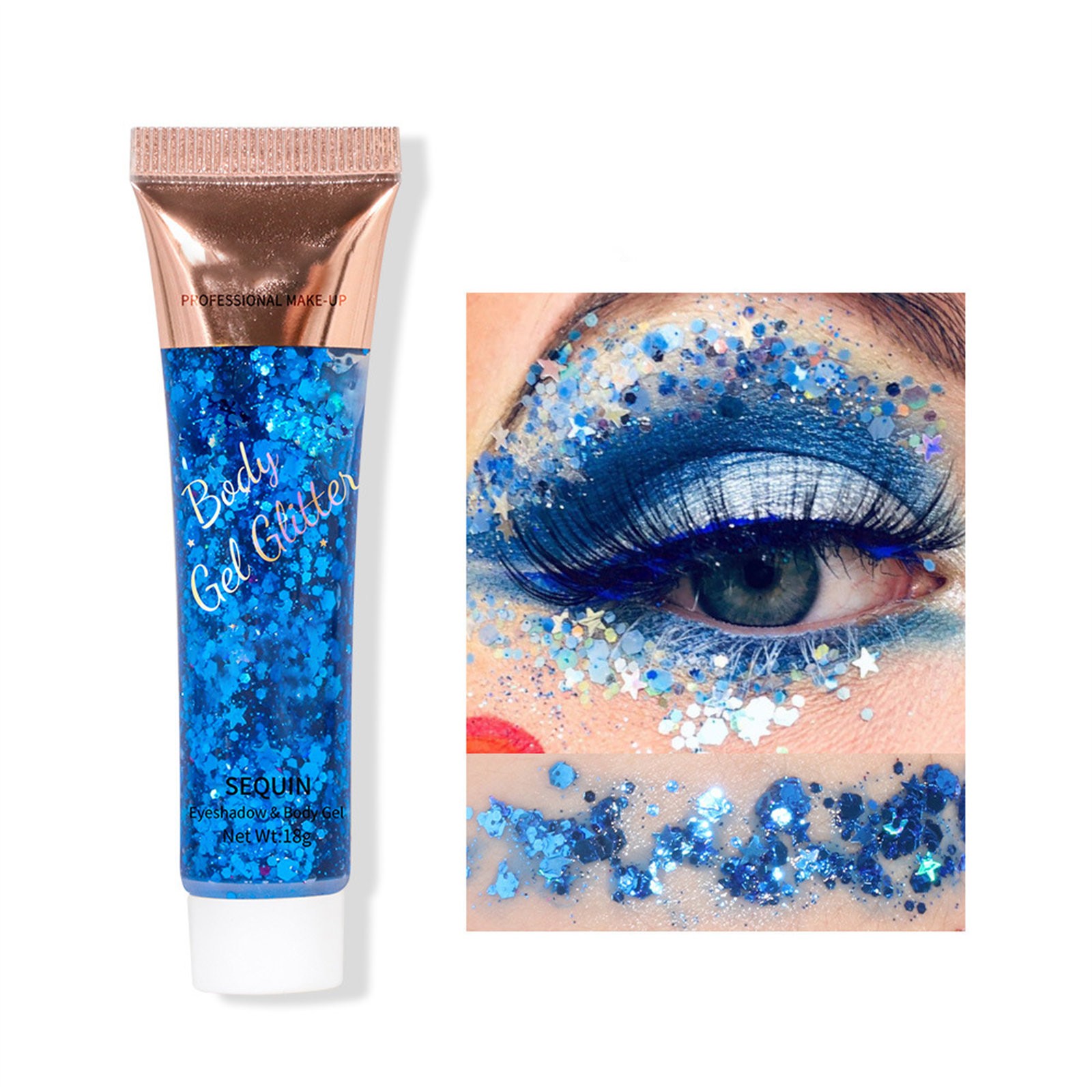Face Glitters Body Gel Sequins Liquid Eyeshadow Chunky Glitter For Face Hair - Picture 33 of 47