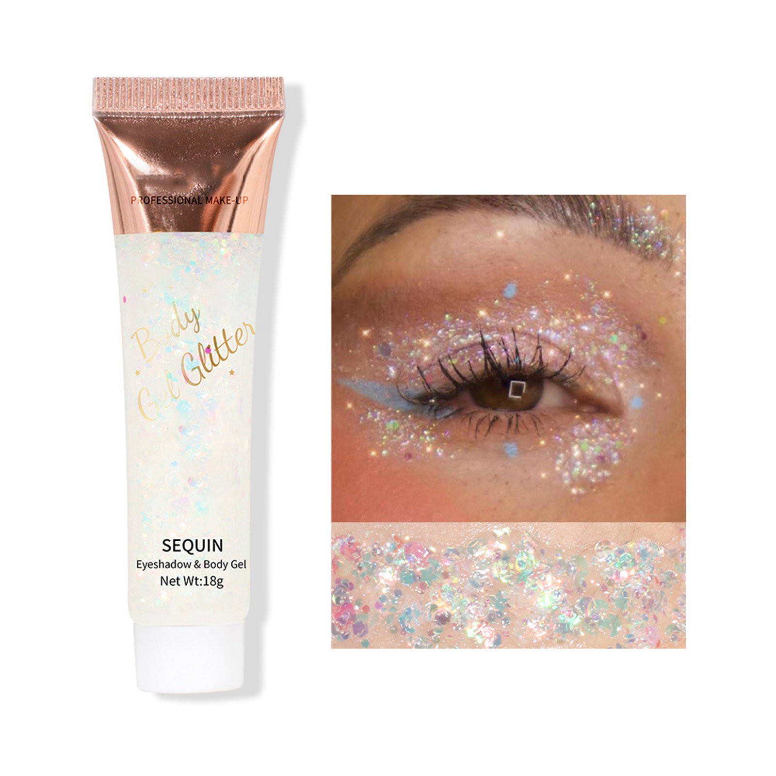Face Glitters Body Gel Sequins Liquid Eyeshadow Chunky Glitter For Face Hair - Picture 45 of 47