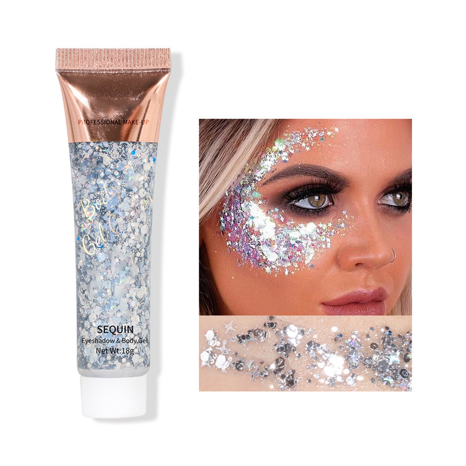 Face Glitters Body Gel Sequins Liquid Eyeshadow Chunky Glitter For Face Hair - Picture 42 of 47