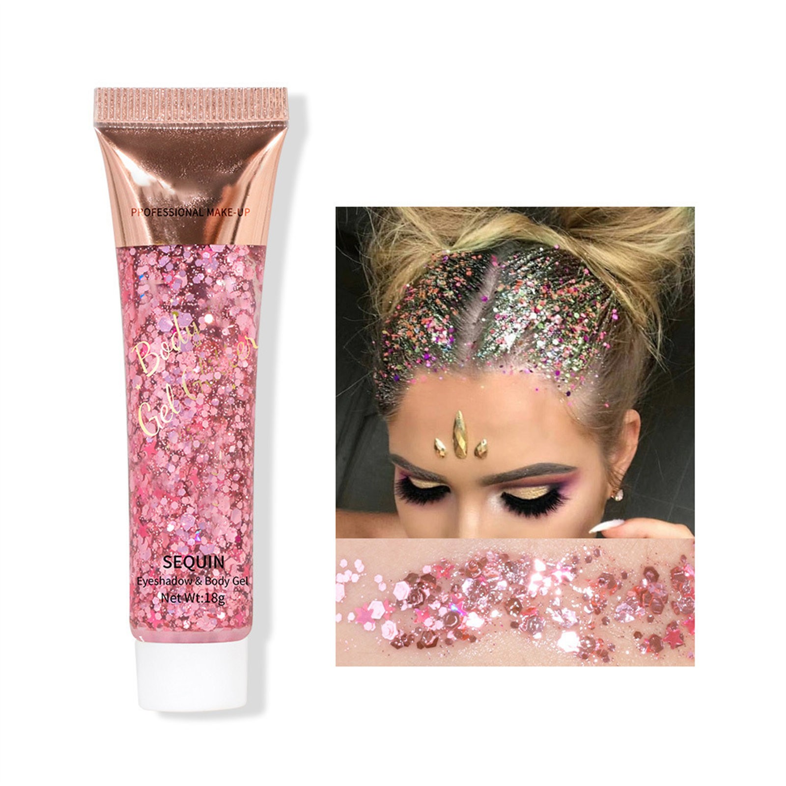 Face Glitters Body Gel Sequins Liquid Eyeshadow Chunky Glitter For Face Hair - Picture 36 of 47