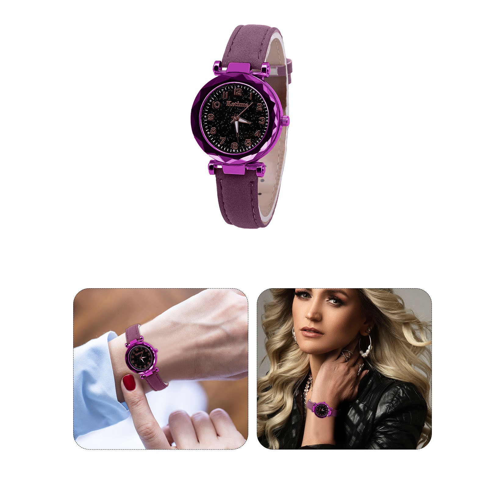 Quartz Watch Ladies Watch Digital Starry Sky Luminous Belt Watch Women's Watch - Picture 48 of 54