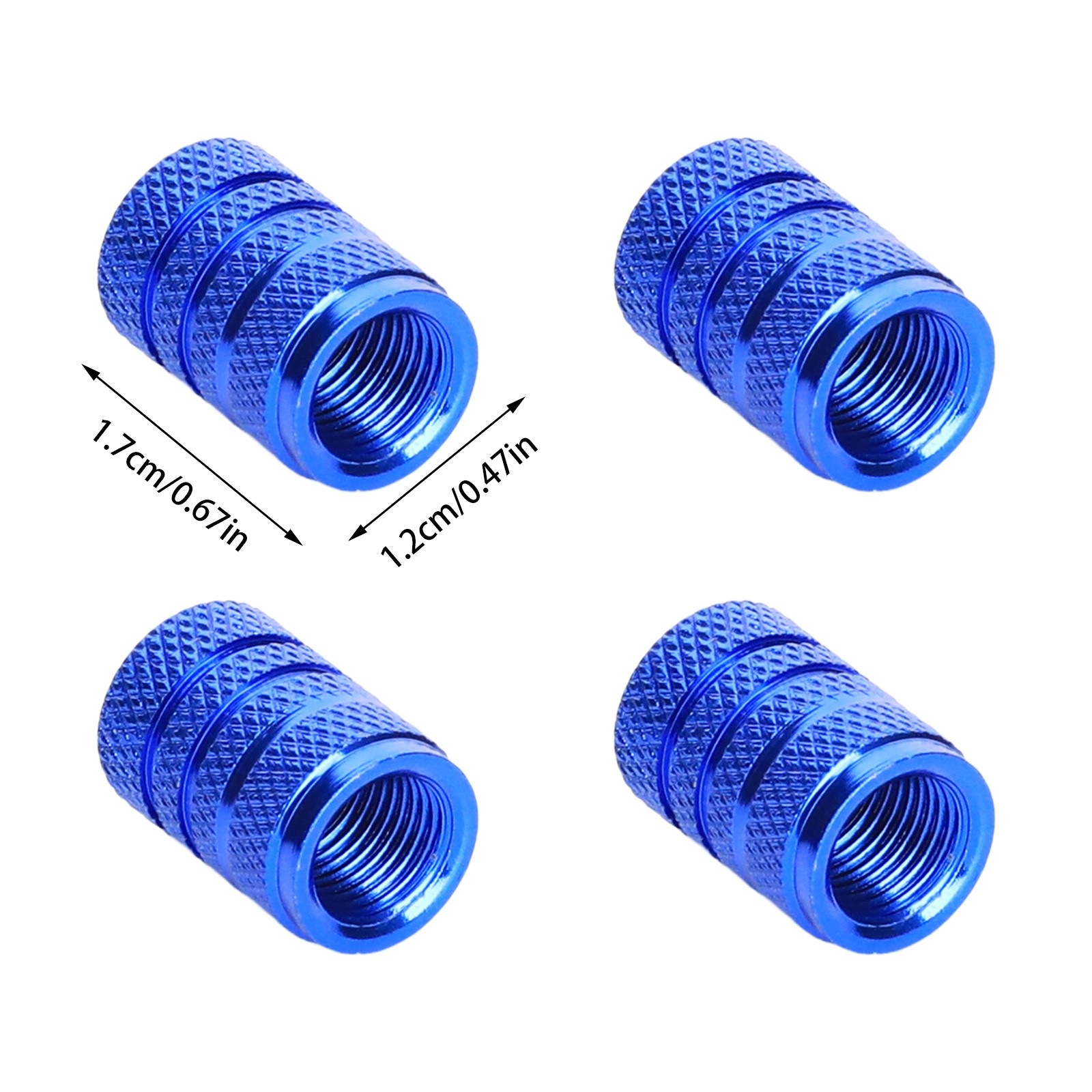 4PCS Round Knurled Mountain Bike SV Nozzle Cap Motorcycle Car Nozzle Cap